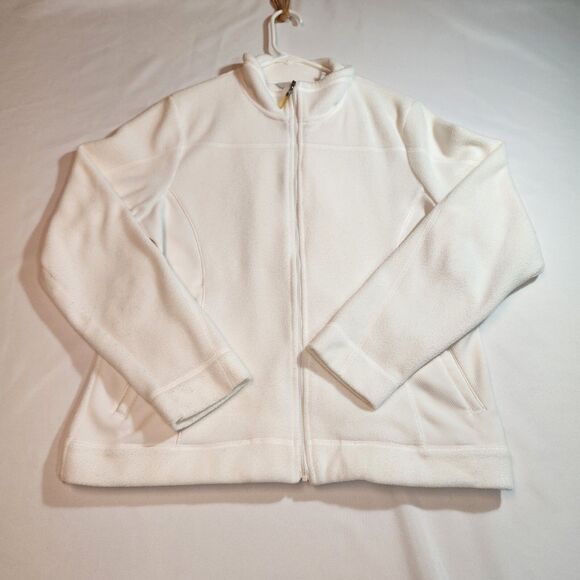 Izod PerformX Fleece Full Zip Womens Coat Jacket White Size Large - Picture 1 of 16